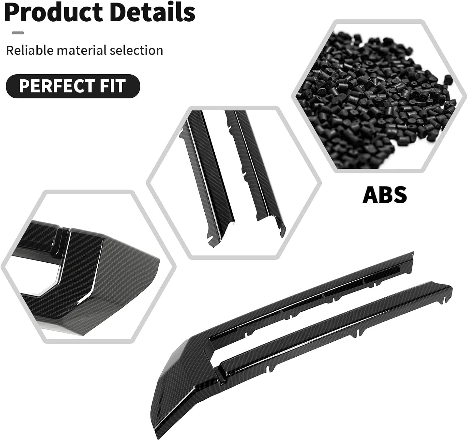 Front Grill Inserts Cover Trim Fit for 2024+ 4Runner,Outer Car Front Grille Bezel Frame Trim Outside Front Grill Cover Guard Decor (Carbon Fiber)