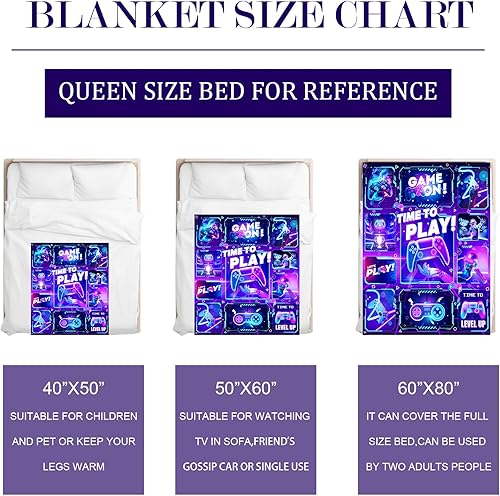 Miniatura 4 de Manta de juegos para niños y niñas, manta de jugador, regalo para hombres y mujeres, manta de juego suave para decoración de habitación de jugadores