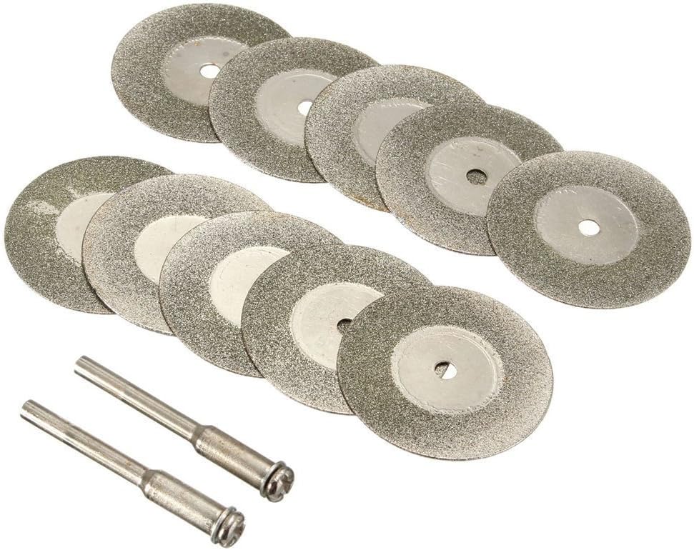 Diamond Cutting Wheel Cut Off Discs Coated Rotary Tools W/Mandrel 40mm for Dremel by YEEZUGO