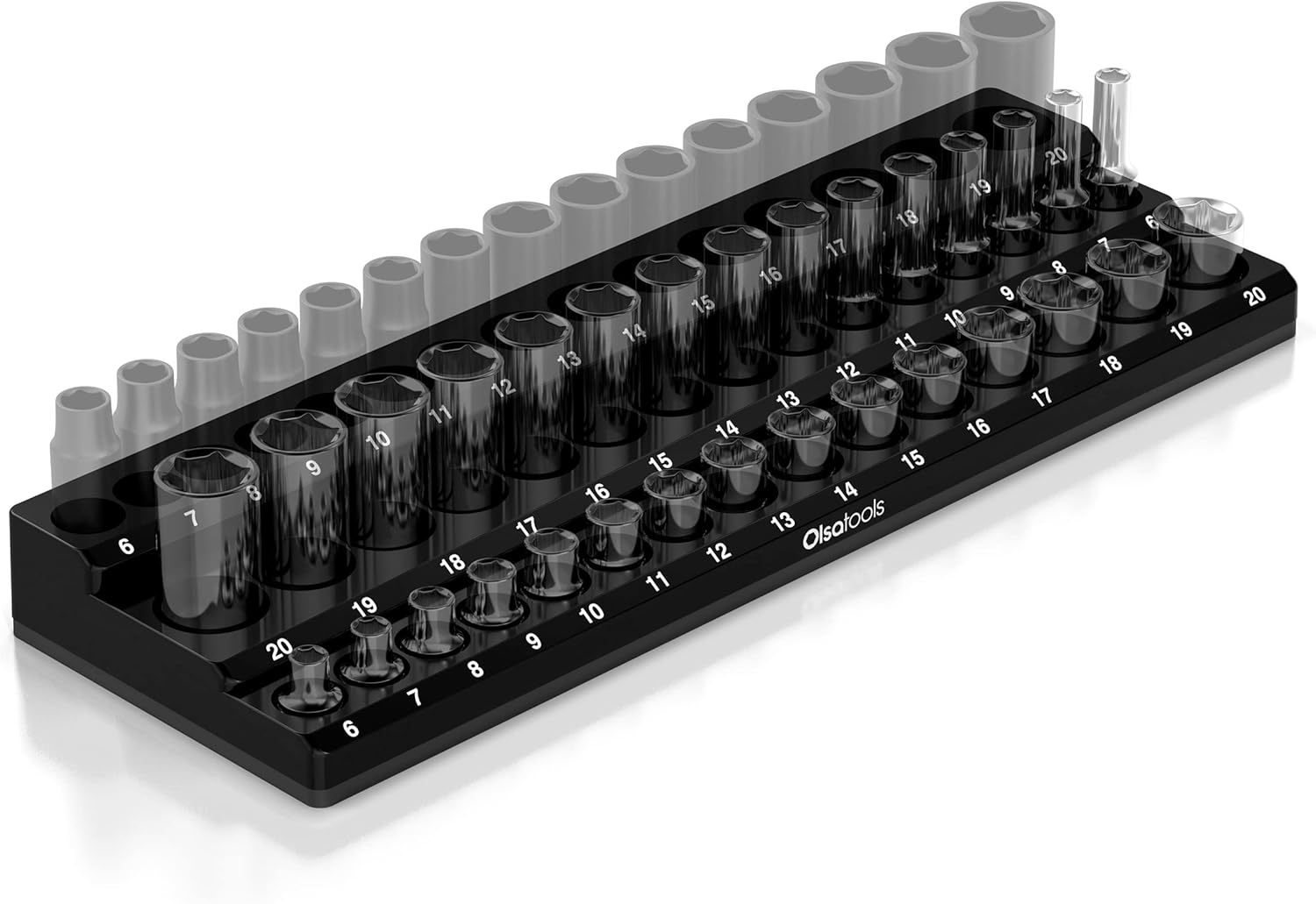 Olsa Tools Socket Organizer (1/4Inch Drive, 3 Row