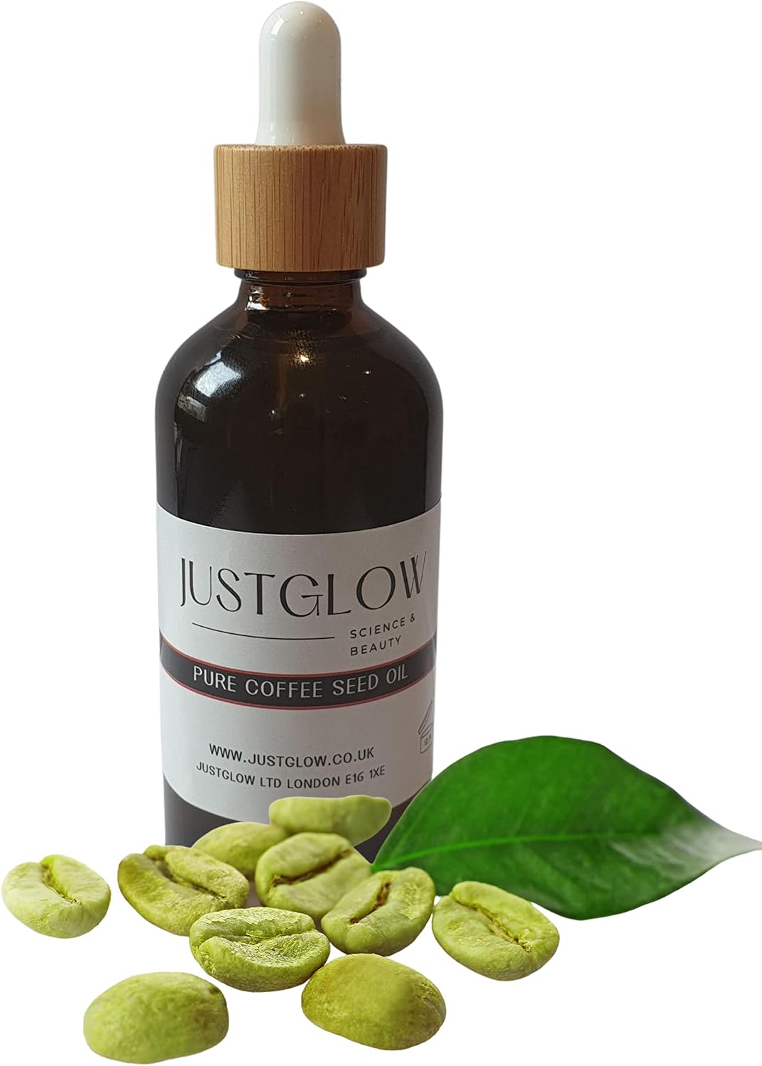 JustGlow Pure Green Coffee Seed Oil 50ml Hydrating Face Serum, Natural Face Moisturiser, Collagen Booster