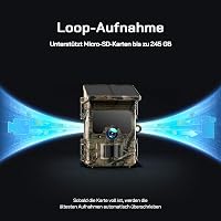 WOLFANG Napelemes Vadkamera 4K 68MP Mobilos Átvitellel - 120° Széles Látószögű WiFi/Bluetooth Vadmegfigyelő Kamera Éjjellátóval, IP66 Vízáll 8