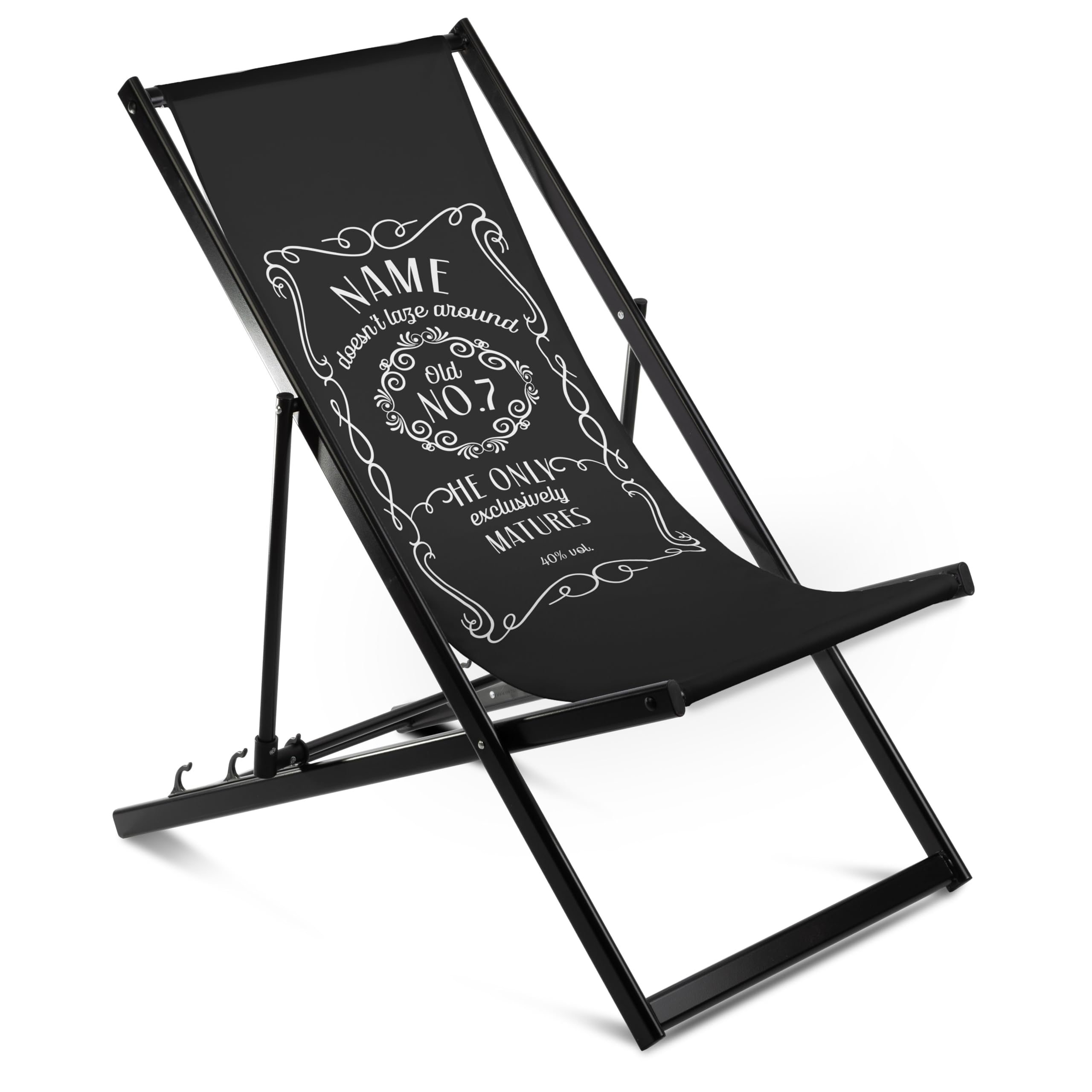 Ferocity Tumbona plegable de aluminio sin reposabrazos, tamaño único, plegable, con funda intercambiable, diseño de whisky [119]