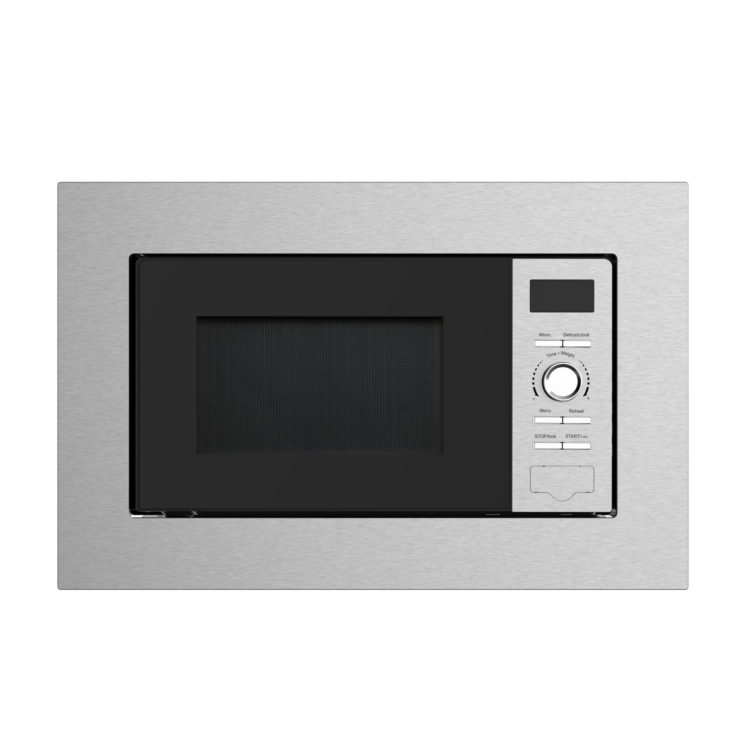 Cookology 20L Built-in Microwave Oven - 25.5cm Turntable - 800W - 5 Power Levels - 8 Auto Cooking Programs - Defrost Function - Child Lock - Stainless Steel