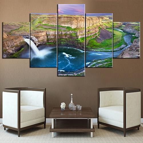 Vista 327 de Paisaje de 5 piezas pintura sobre lienzo