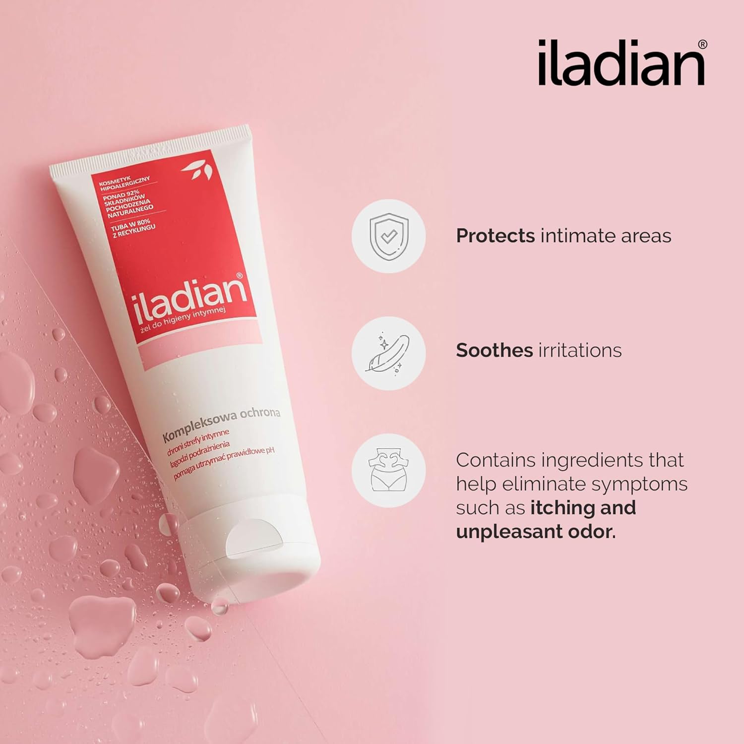 Intimate Hygiene Gel - Gentle Daily Care for Sensitive Areas - Maintains Proper pH, Soothes Irritation & Protects Against Odor - 180ml