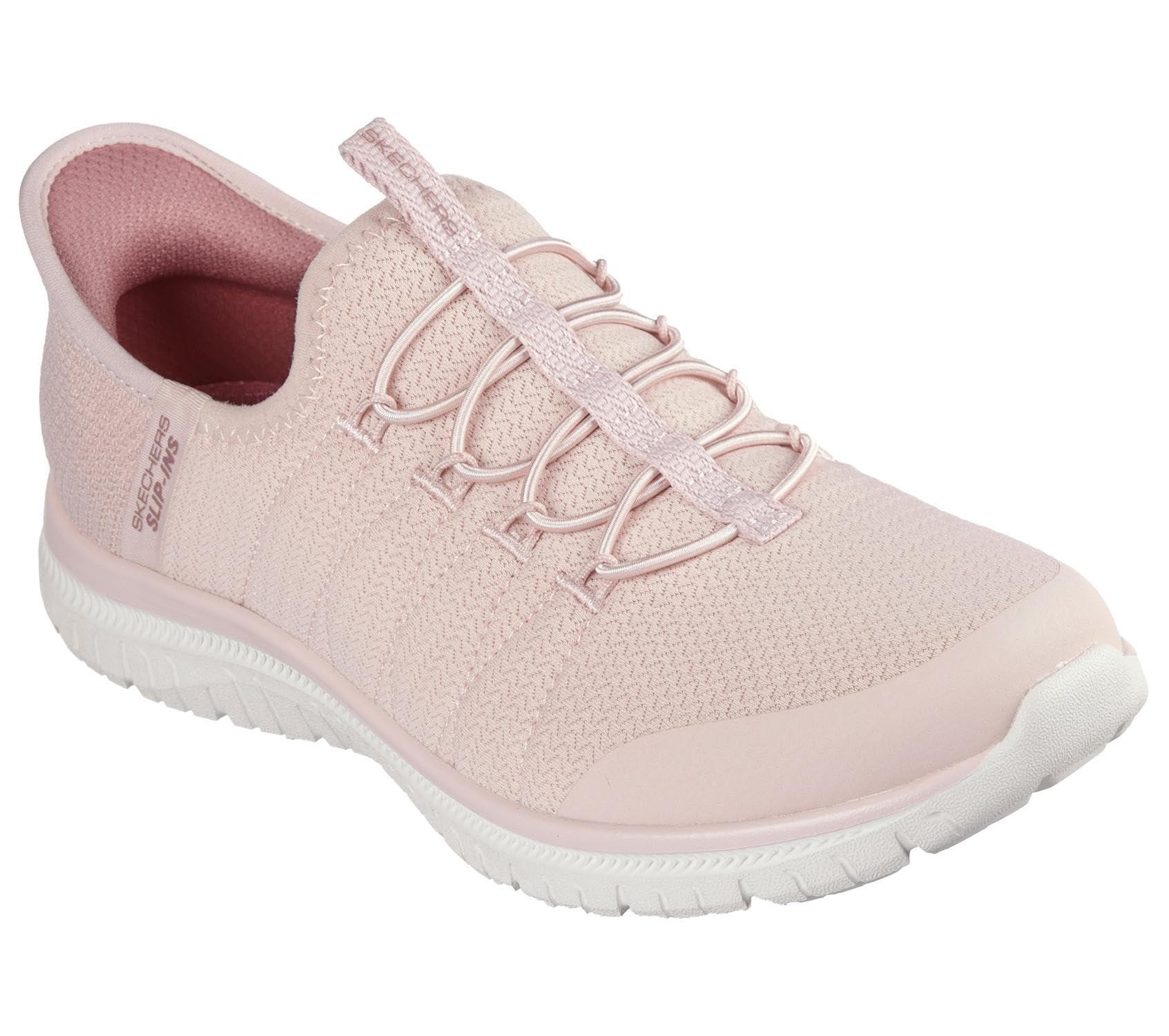 Skechers Women's Virtue Glow Slip-On Sneakers, Rose Mesh, 5.5 UK
