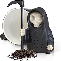 Vista 3 de Genuine Fred Grim Steeper Reusable Silicone Tea Infuser, Black Grim Reaper Design, Fun and Clever Kitchen Gadget for Tea Lovers and Enthusiasts