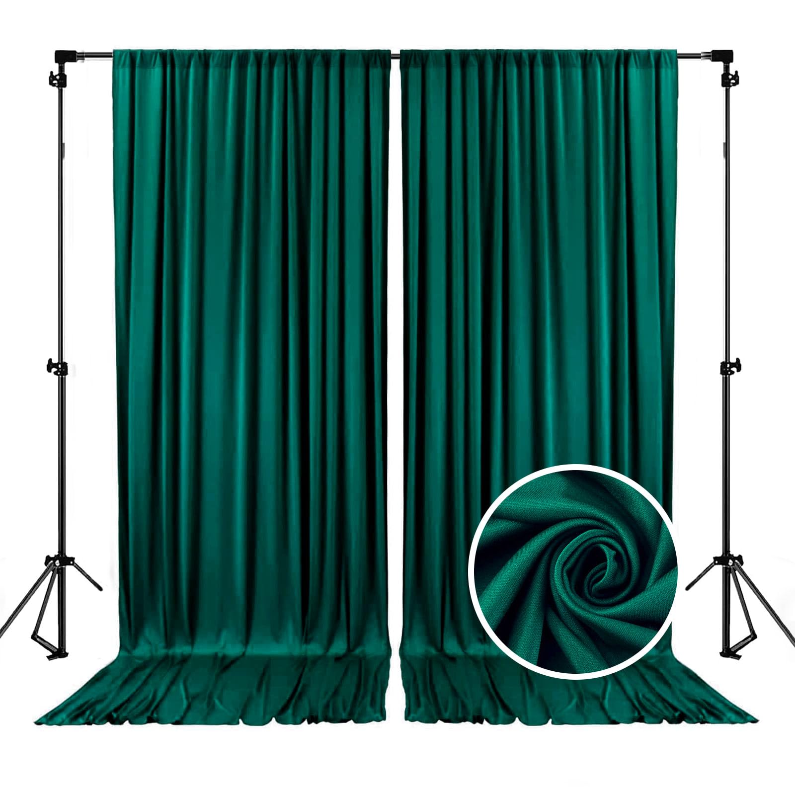 10 x 7 Feet Lake Green Backdrop Curtain for Partie, Background Curtains for Photoshoot, Birthday, Wedding, Halloween, Thanksgiving, Christmas, New