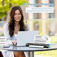 Vista 5 de Portable Printers Wireless for Travel, Wireless Thermal Printer Supports 8.5" x 11" US Letter, Small Bluetooth Inkless Printer Compatible with iOS
