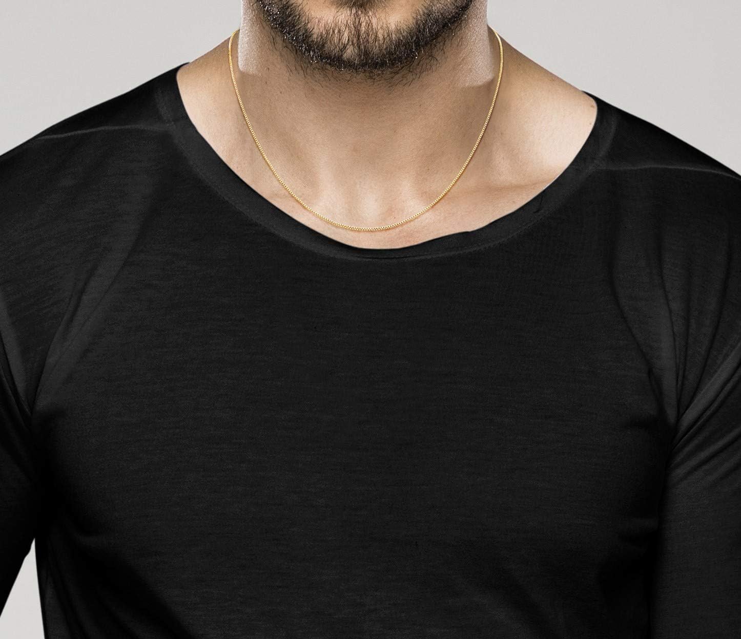 Miabella Italian 925 Sterling Silver or 18K Gold Plated 925 Sterling Silver Thin 1mm Box Chain Necklace for Women, Made in Italy - Image 5