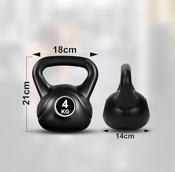 FK Sports Kettlebell | Heavy Weight Vinyl Kettlebells for Exercise Home Gym Workout | 4kg, 6kg, 8kg, 10kg, 12kg, 14kg, 16kg, 20kg, 24kg Kettlebell Weight Set for Women & Men