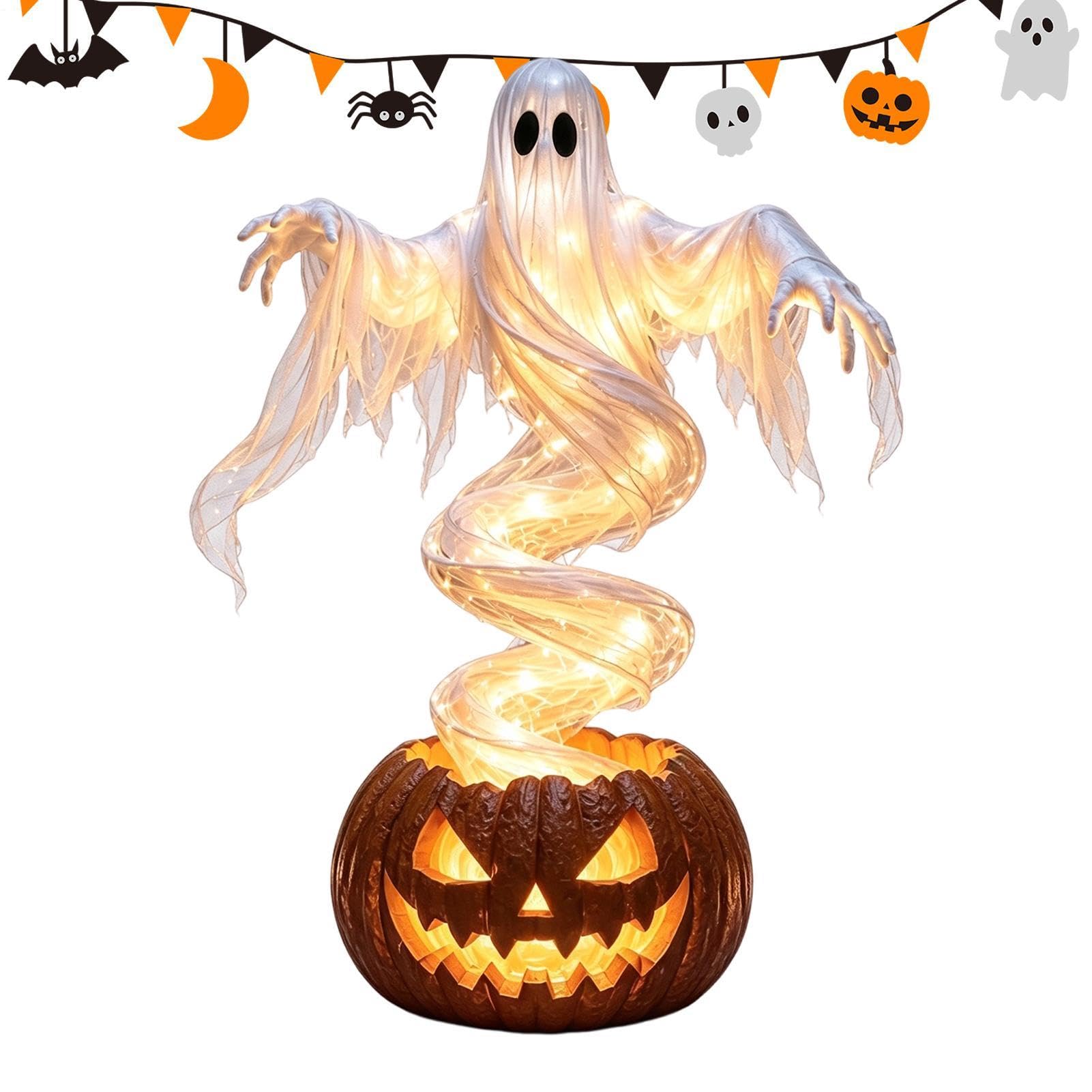 Decorazioni fantasma di Halloween vorticoso portico puntello con luce