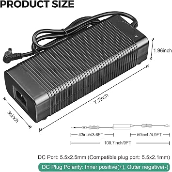 COOLM 48V 5A Power Supply Adapter 240W DC 48 Volt 5 Amp for Home Audio Bluetooth Stereo Receiver Amplifier Mini Hi-Fi Class D Integrated Amp Such BT20A Pro, TB10D, V3, ZA3 Amplifiers POE Switch