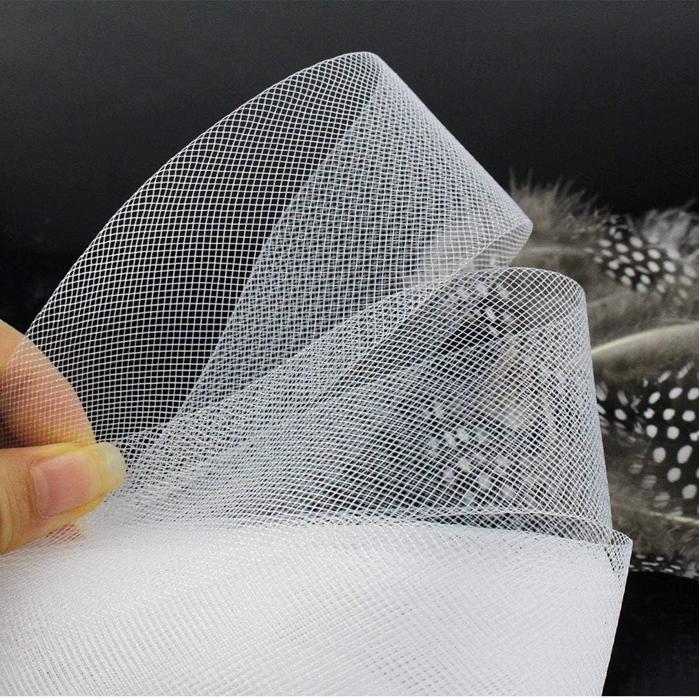 Yolyoo 50 Yards Stiff Polyester Horsehair Braid for Sewing Wedding Dress Formal Dress Accessories (White, 2inch)