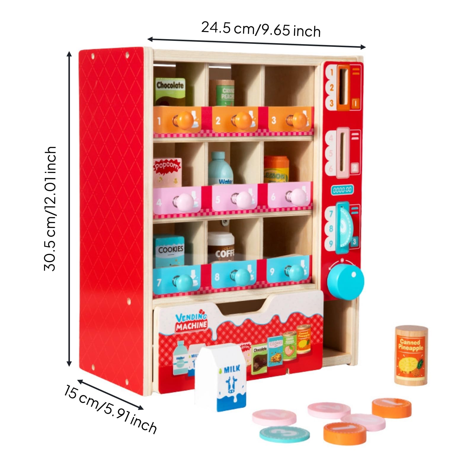 Gralara Distributore Automatico Giocattolo Realistico Distributore Automatico Giocattolo Interattivo Gioco D'imitazione per Bambini, Scuola Dell'infanzia