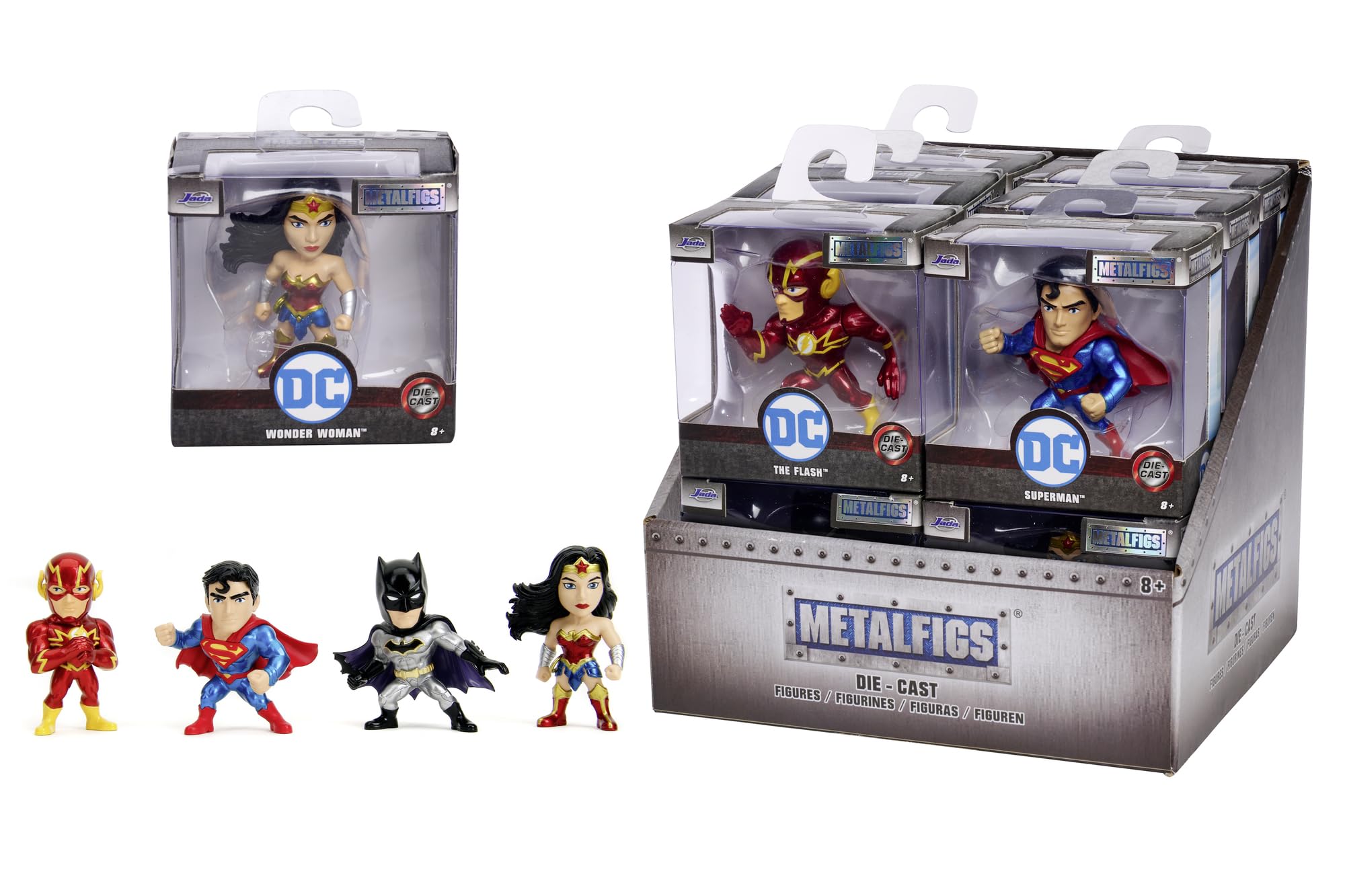 Jada, Figuras Metálicas de DC, Figuras Pop Culture de Super Héroes DC, 7 cm, Hechas en Metal Fundidas a Presión, con Licencia, Se Envía una Figura de Manera Aleatoria, A Partir de 3 años (253250002)