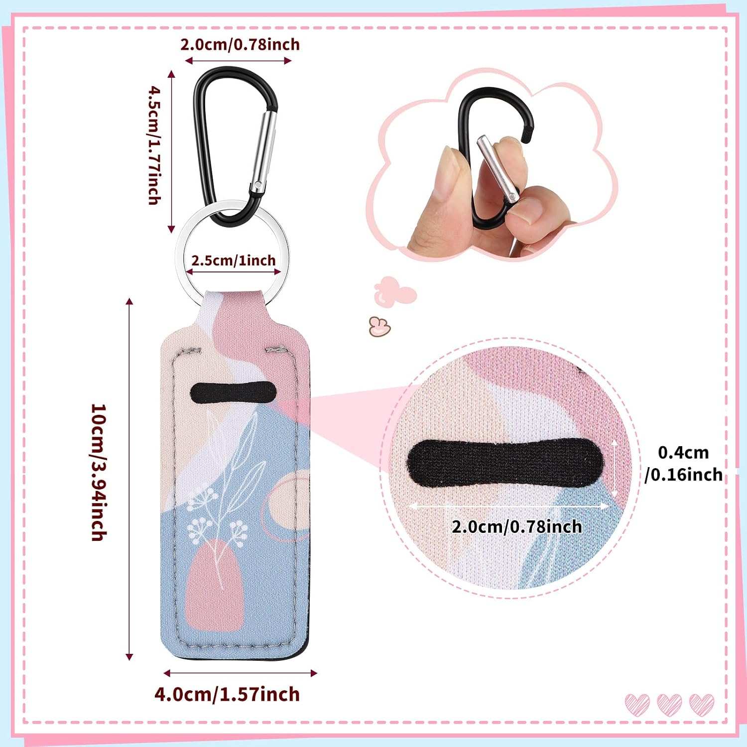 Pengxiaomei 3 Pcs Chapsticks Holder Keychain for Lipstick image 2