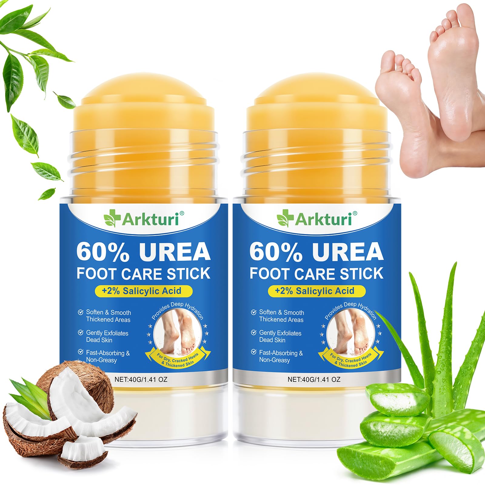 Crema Urea 60%, Crema para Pies Secos y Agrietados, Barra Reparadora Talones Agrietados, Manos y Codos, Suaviza Callos y Grietas, 40g (1PC) — view 10