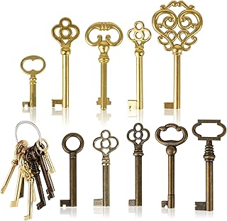 Universal-Ersatzschlüssel-Set, Antikes Schloss und SchlüSsel SchranktüRschloss Antik fur BriefkäSten, SchließFäCher, SchräNke, Werkzeugkisten 10 Stück