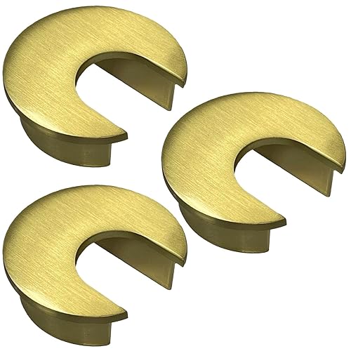 Miniatura 32 de Electriduct Organizador de cable de 2.5 pulgadas con ojales de metal para escritorio, 2.461 in, níquel cepillado (paquete de 3) cepillado