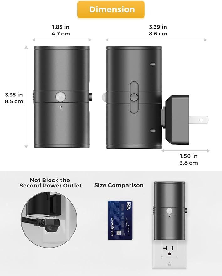 L LOHAS LED luz nocturna con sensor y regulable 2 unidades miniatura 3