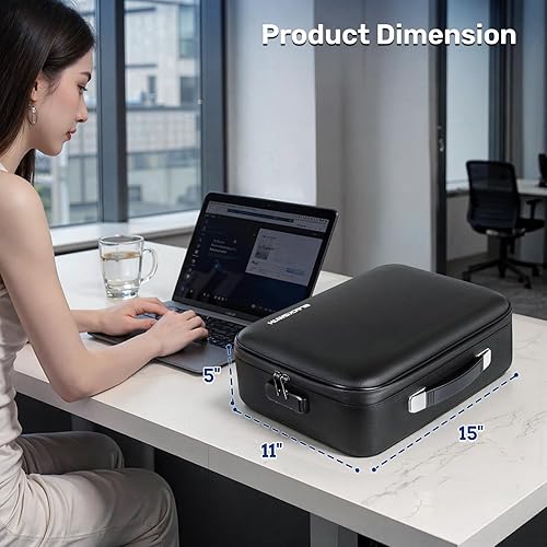 Miniatura 6 de BlackSmith Caja de documentos ignífuga, 4200 F resistente al calor y resistente al agua, organizador de archivos de 13 capas con cerradura, caja