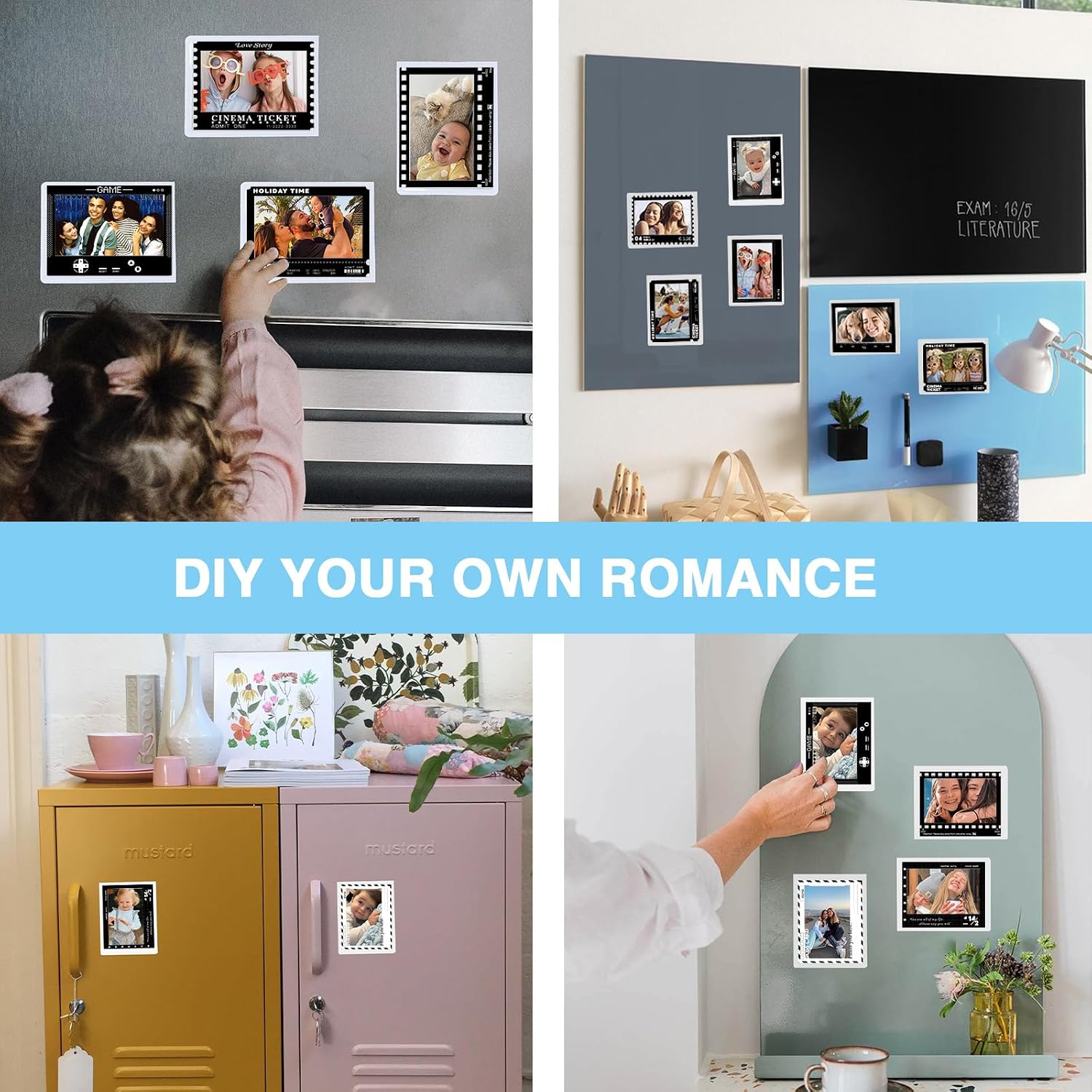 Wide Film Accessories for Fujifilm Instax Wide Instant Camera Films | Suitable for Fujifilm Instax Wide EVO/400/300/210 Instant Camera Films, with 20 Wide Magnetic Frames and 12 DIY Stickers