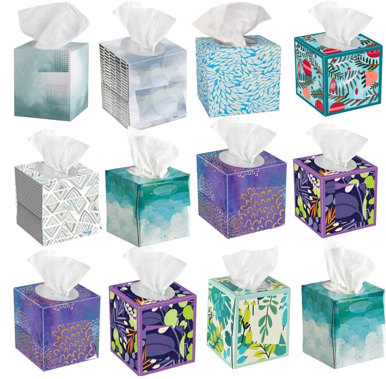 Facial Tissues 3-Ply 85 Count Cube Box 12 Pack