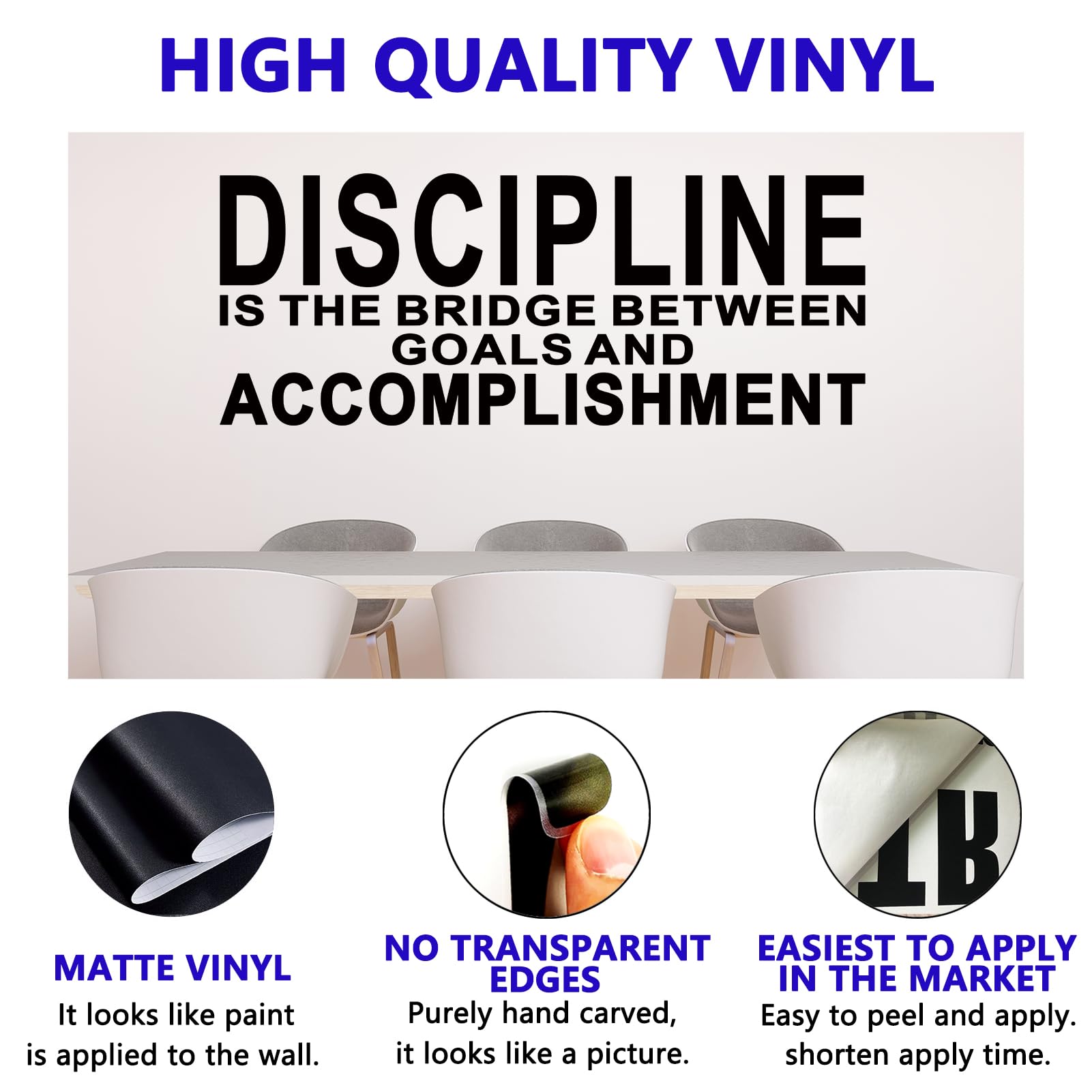 Inspirational Quotes Wall Decals for Office: Gym Motivational Positive Vinyl Art Wall Stickers for Bedroom Classroom School - Image 2