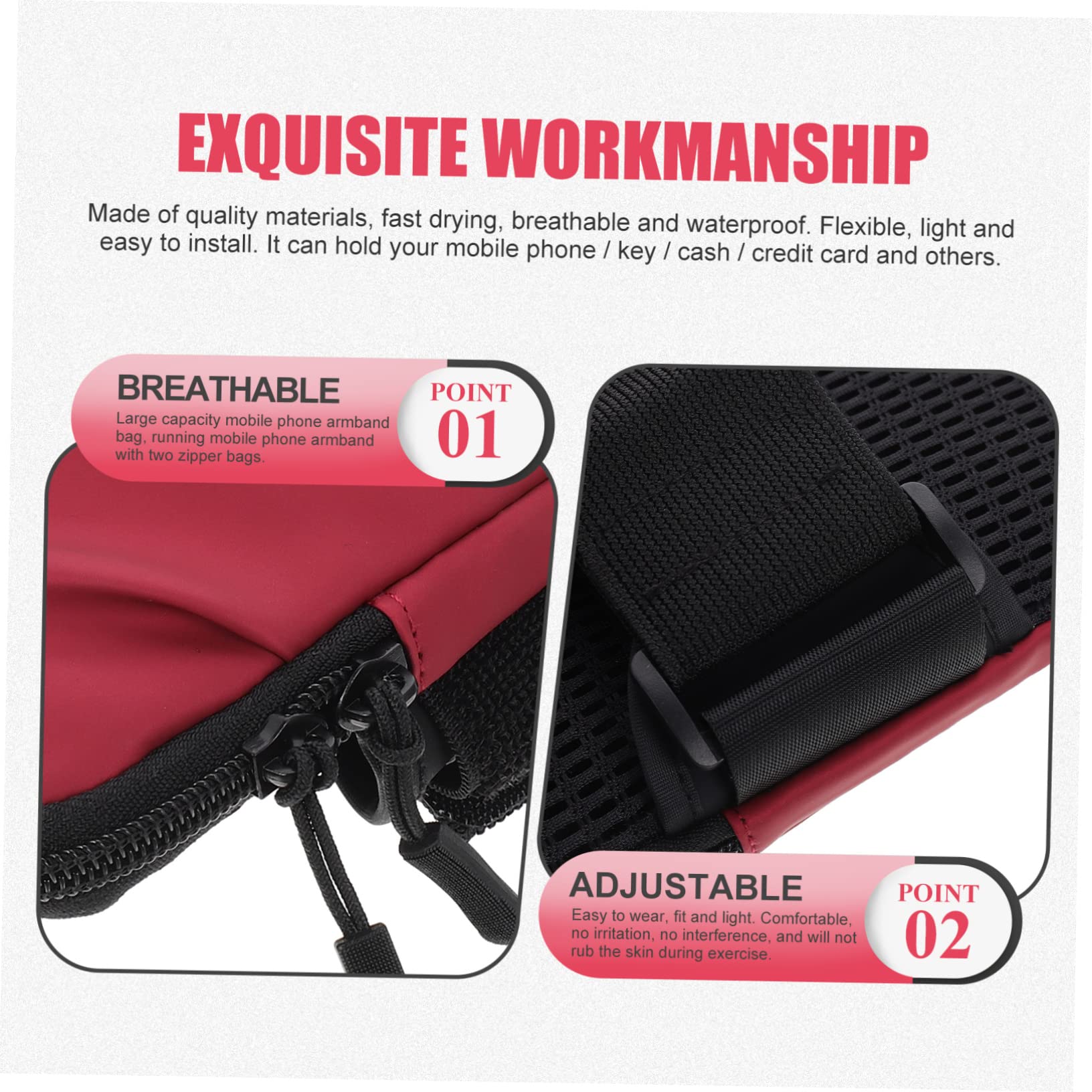 HEMOTON 4piezas Soporte para Teléfono Móvil Brazo Funda De Running Bolsa De Almacenamiento Elástica para Deportes y Viajes Compatible Smartphones