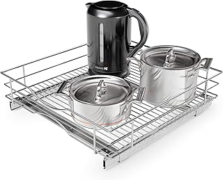 Home Zone Living Pull Out Kitchen Cabinet Organizer with Slide Out Drawe...