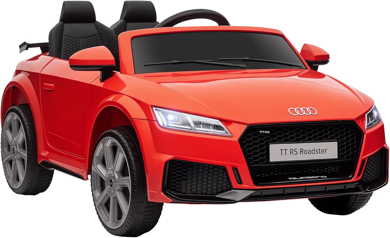 Aosom 6V Kids Electric Ride On Car, Licensed Audi TT RS with Suspension System and Remote Control, Horn, 5 Songs, Lights, MP3 Player, Red
