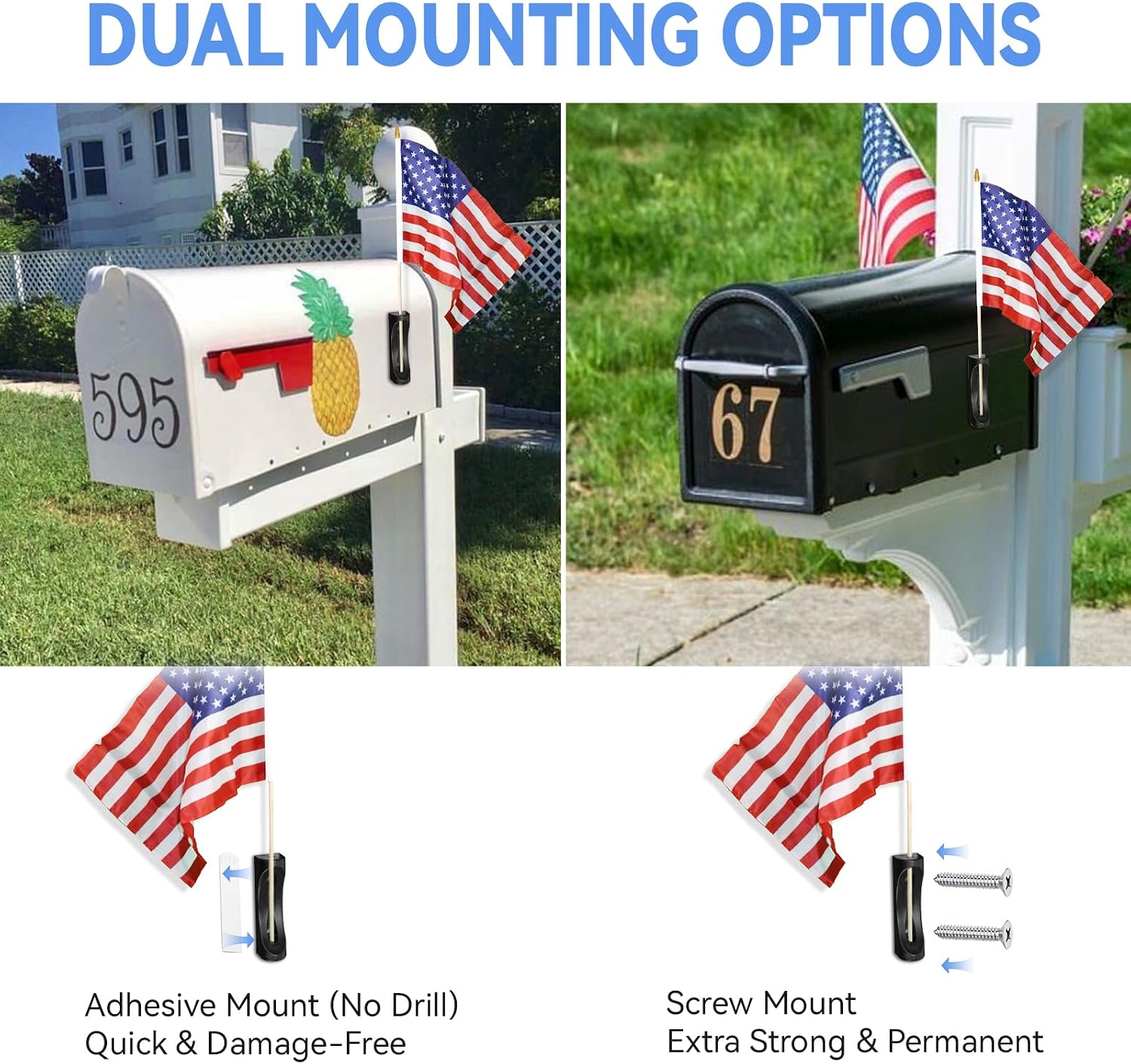 Flag Holder for Stick Flags Fits 5/16”8x12 Wooden Flags image 4