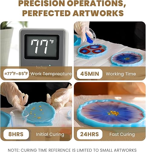 Miniatura 3 de LEEYA - Kit de resina epoxi transparente de 1 galón, sin amarillamiento, sin burbujas, resina autonivelante epoxica fácil de mezclar 11, resina