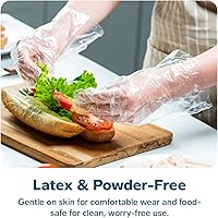 Vista 3 de GUSTO Disposable Poly Gloves for Food Prep, Cooking & Food Service – Clear Plastic, Latex & Powder Free, One