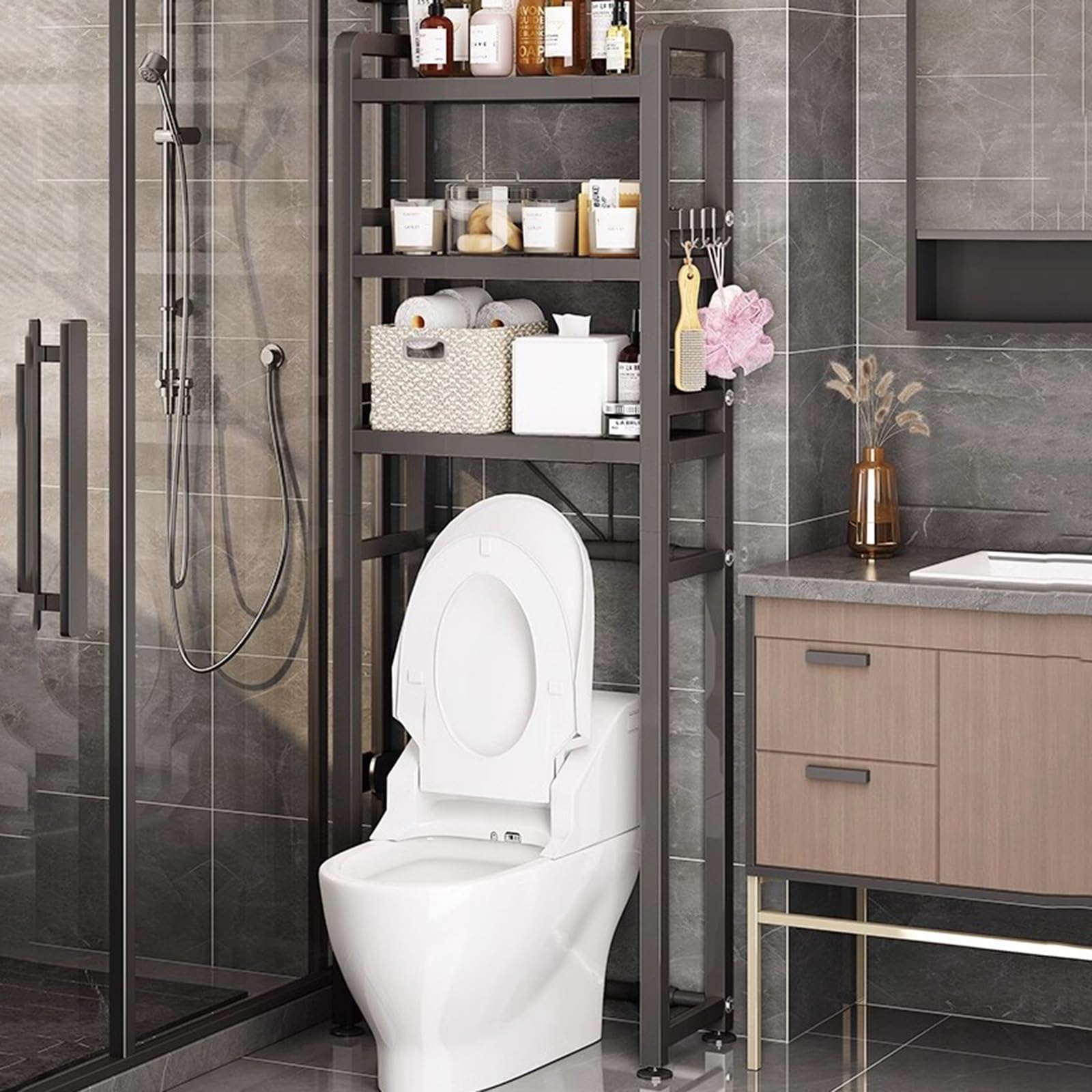Étagère de rangement pour salle de bain pour libérer le sol des petits WC