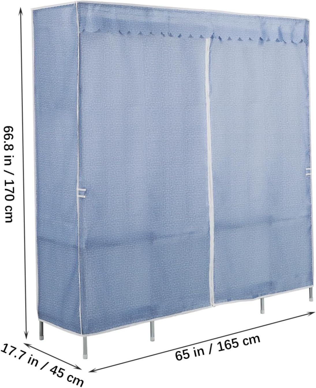 Portable Closet Organizer for Bedroom and Dormitory Capacity Wardrobe Simple Design Easy Installation and Sturdy Frame Moonlight
