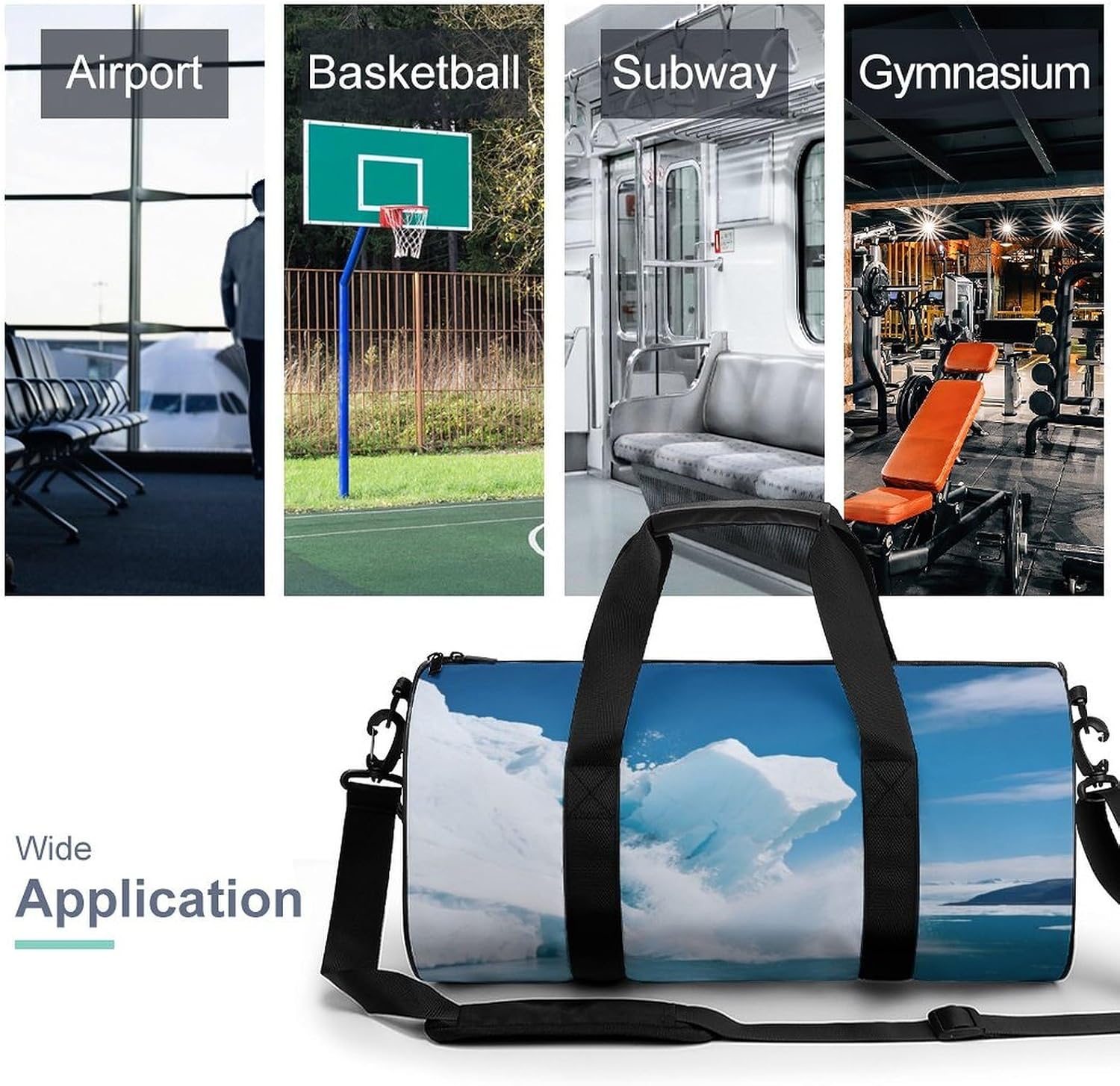 Perito Moreno Glacier Gym Bag Duffle Bags Weekender Overnight Bag image 3