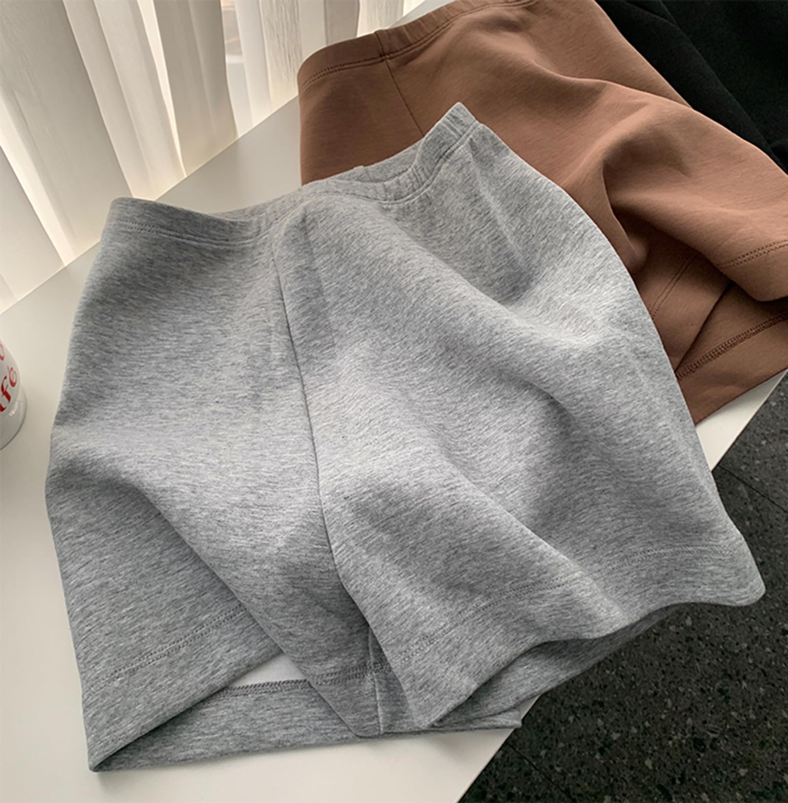 Short Décontracté Extensible pour Femme Couleur Unie Coupe Slim Short de Cyclisme Short D'éTé Taille Haute
