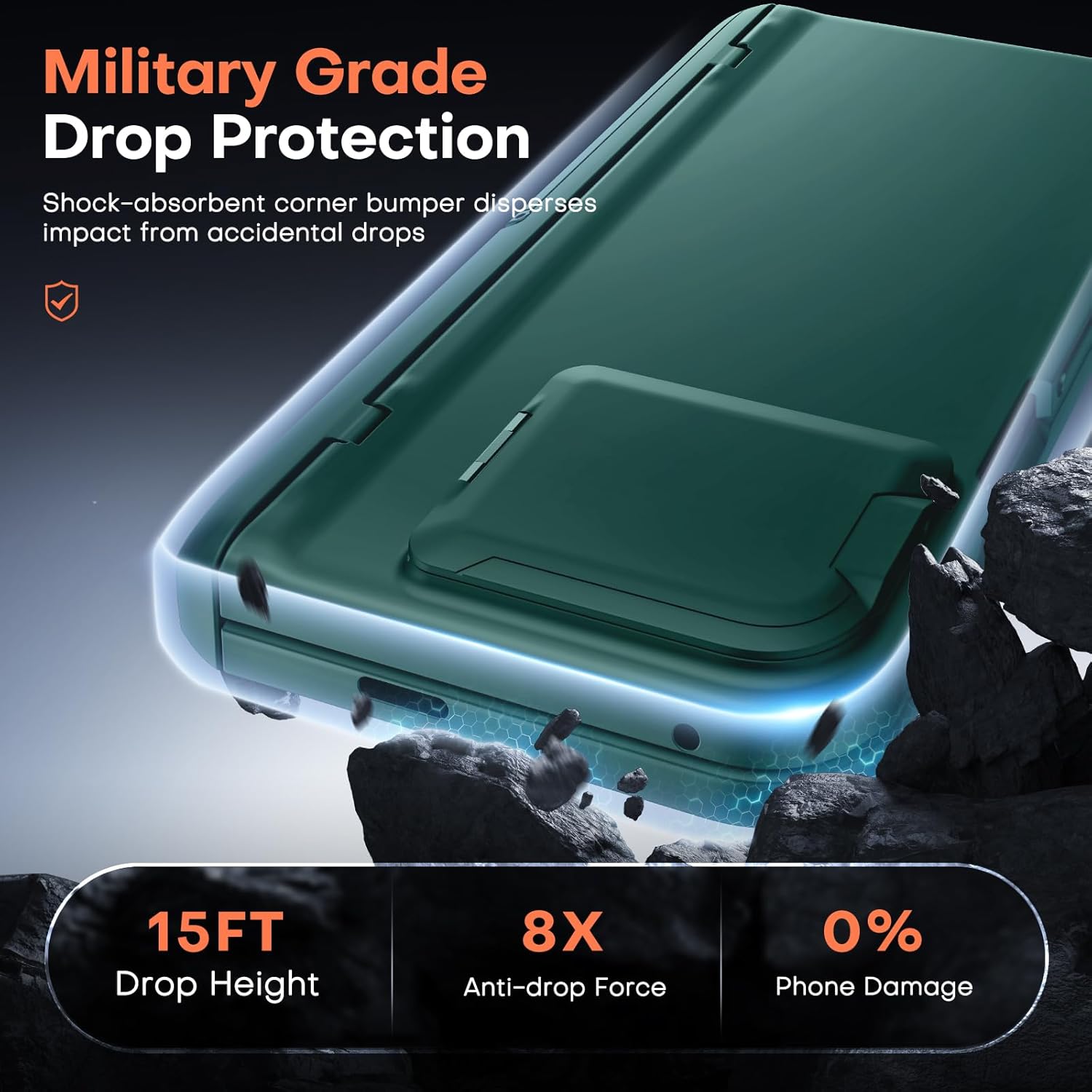 TONGATE Magnetic for Pixel 9 Pro Fold Case with Privacy Screen Protector, [Compatible with MagSafe] [with Camera Cover & Hinge Protection] Full-Body Rugged Stand Case for Google Pixel 9Pro Fold, Green