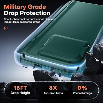 TONGATE Magnetic for Pixel 9 Pro Fold Case with Privacy Screen Protector, [Compatible with MagSafe] [with Camera Cover & Hinge Protection] Full-Body Rugged Stand Case for Google Pixel 9Pro Fold, Green