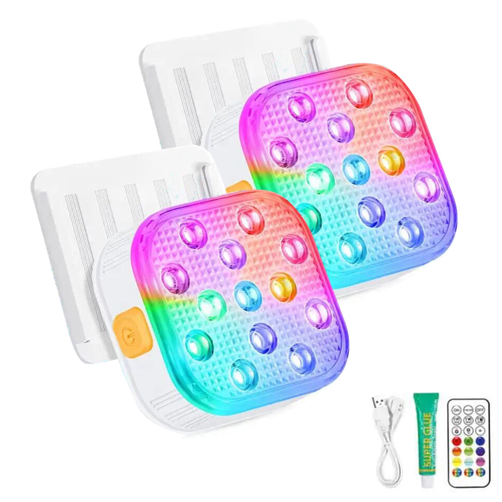 plplaaoo Piscina a LED di Ricarica Colore IP68 Light Dimmeble Fountain Light Waterproof TOB Light con Telecomando 16 Colori Light 6 modalità dinamica 2H/4H/6H Timer Carica Magnetica