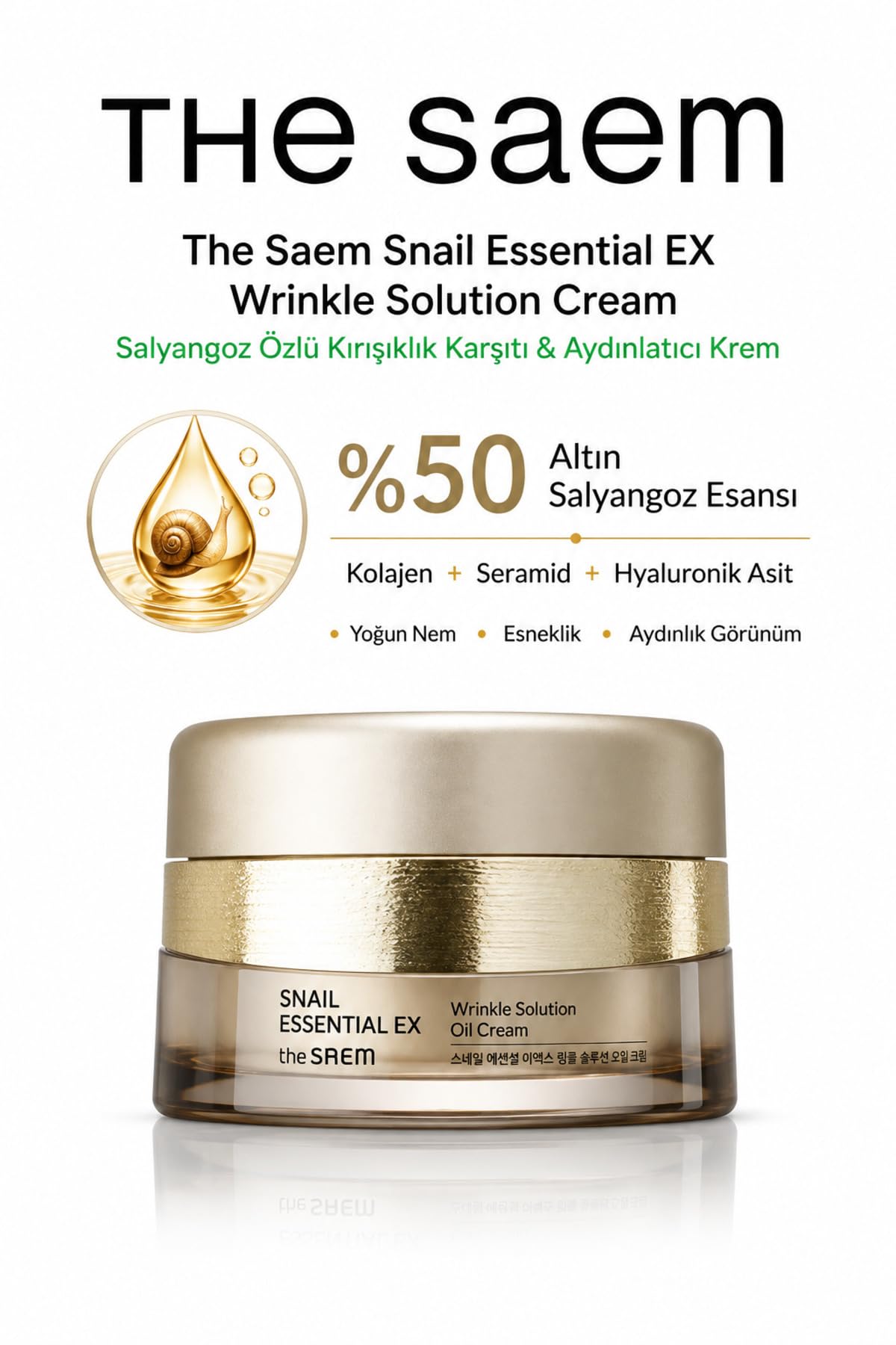 the SAEM Snail Essential EX Wrinkle Solution Cream, Salyangoz…