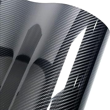 6D Carbon Fiber Vinyl Self Adhesive Film Wrap Roll Bubble Free Air Release Technology DIY Wrap Film for Motor Interior 1ft x 10ft, PVC