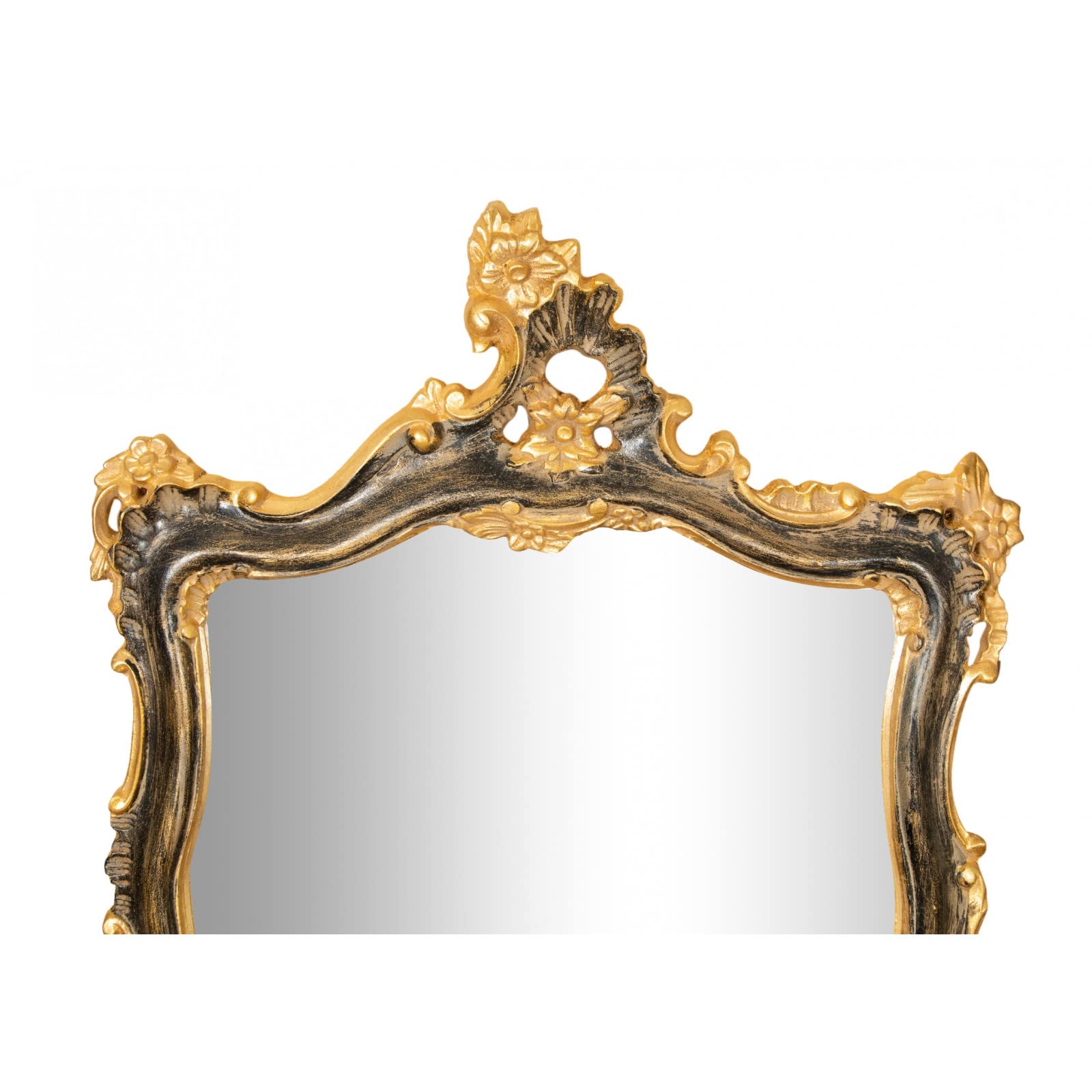Biscottini Espejo de pared barroco 67 x 7 x 115 cm – Original espejo vintage de pared con marco elaborado Made in Italy