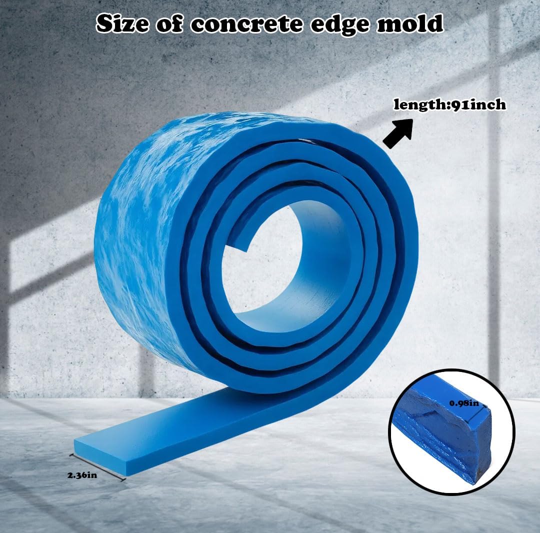 Concrete Edge Mold, Decorative Concrete Edging Molds for Countertops, Fireplaces, Tables, DIY countertop Forms (2.36" W X 91" L X 0.98" T)
