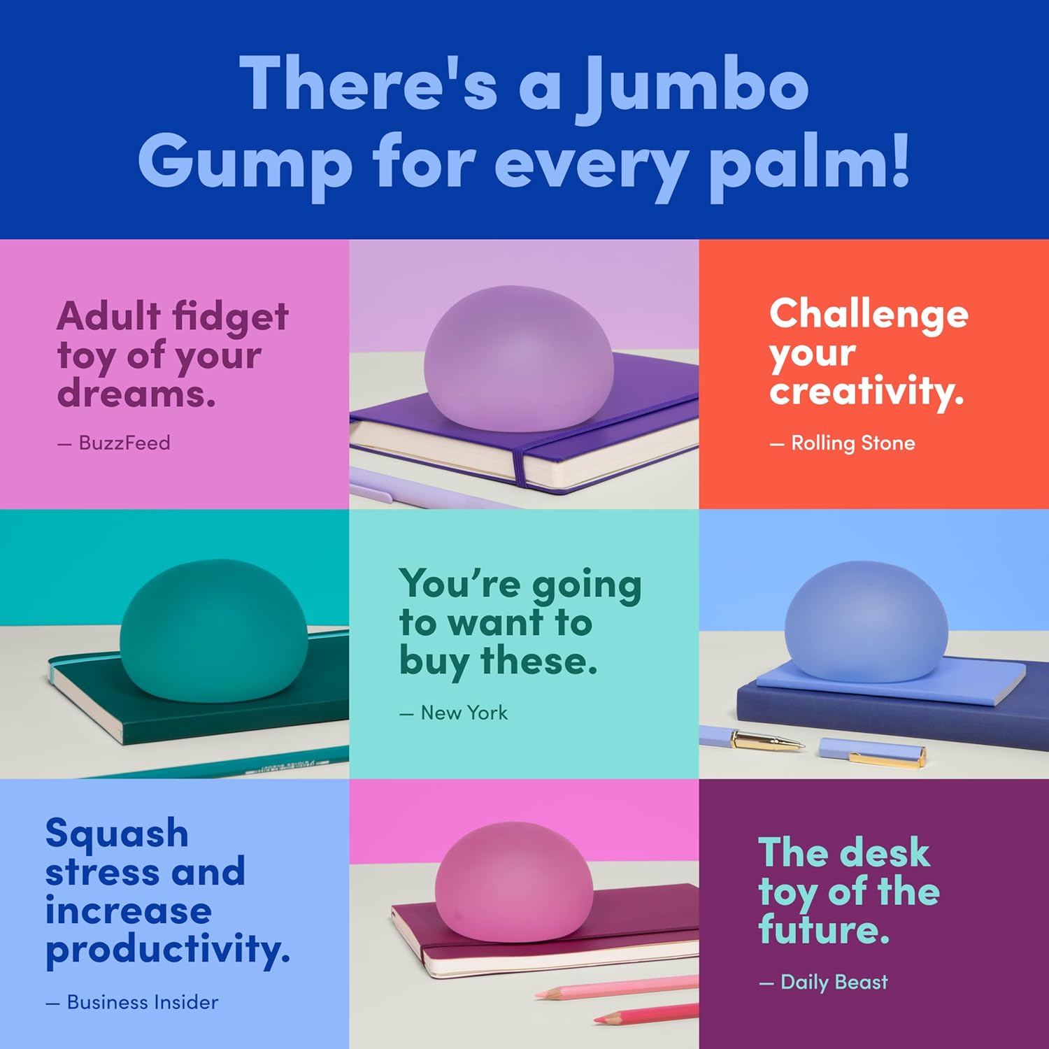 Speks Jumbo Gump Stress Balls | Ultra Soft Squishy Fidget Toy for Adults & Teens | Stress Relief & Desk Toy | Dew