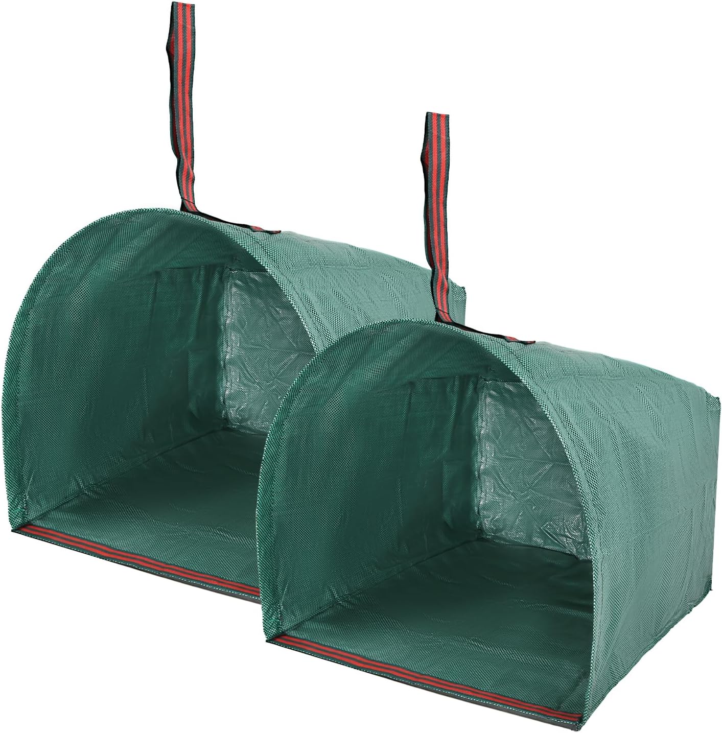 Reusable Garden Waste Bags, 2 Pack Dustpan-Type Yard leaves collector, 53 Gallon Collapsible Lawn Leaf Bag with Reinforced Carry Handles, Heavy Duty Container for Leaves, Lawn Debris & Grass Clippings