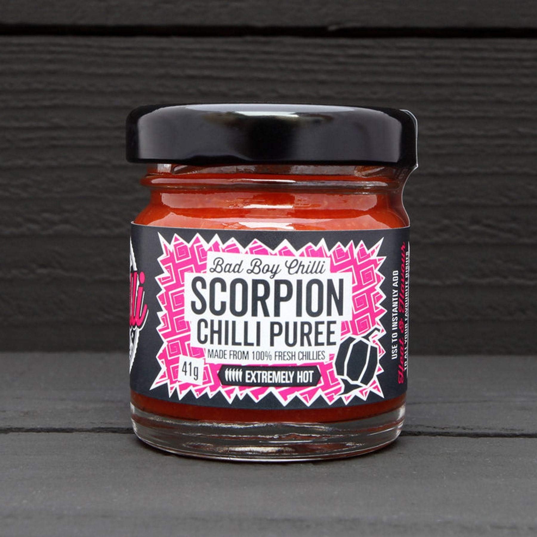 Bad Boy Chilli Mash - Scorpion Chilli Puree 100% Fresh Chillies 41g